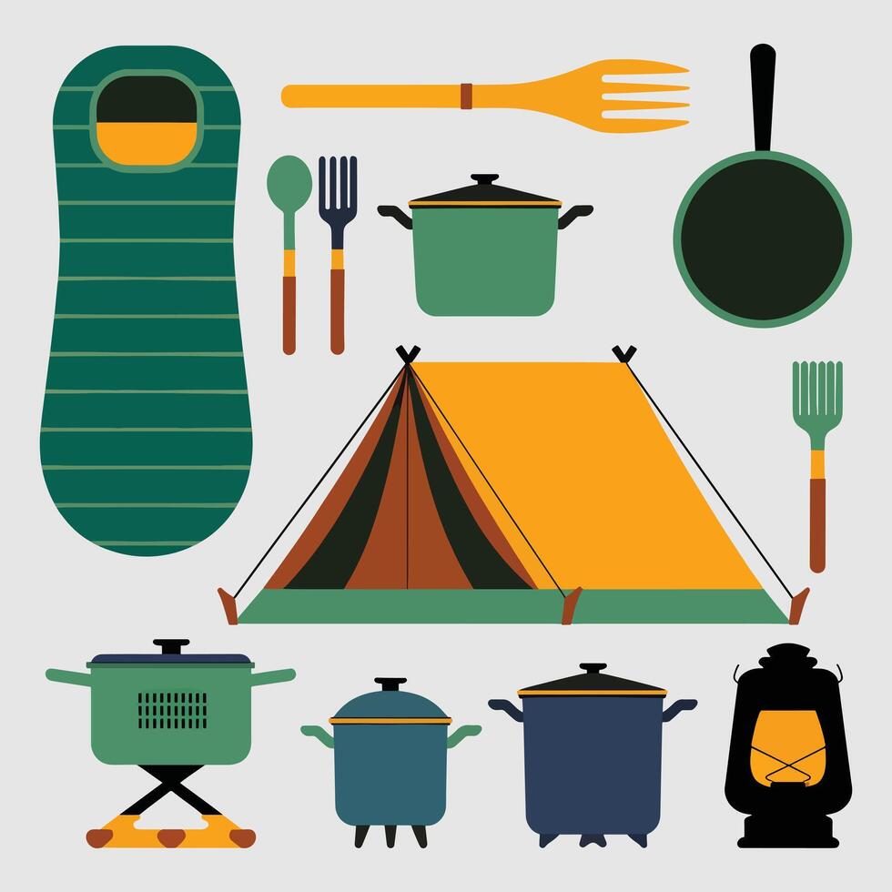 Wilderness Tools for Thrilling Journeys illustration vector