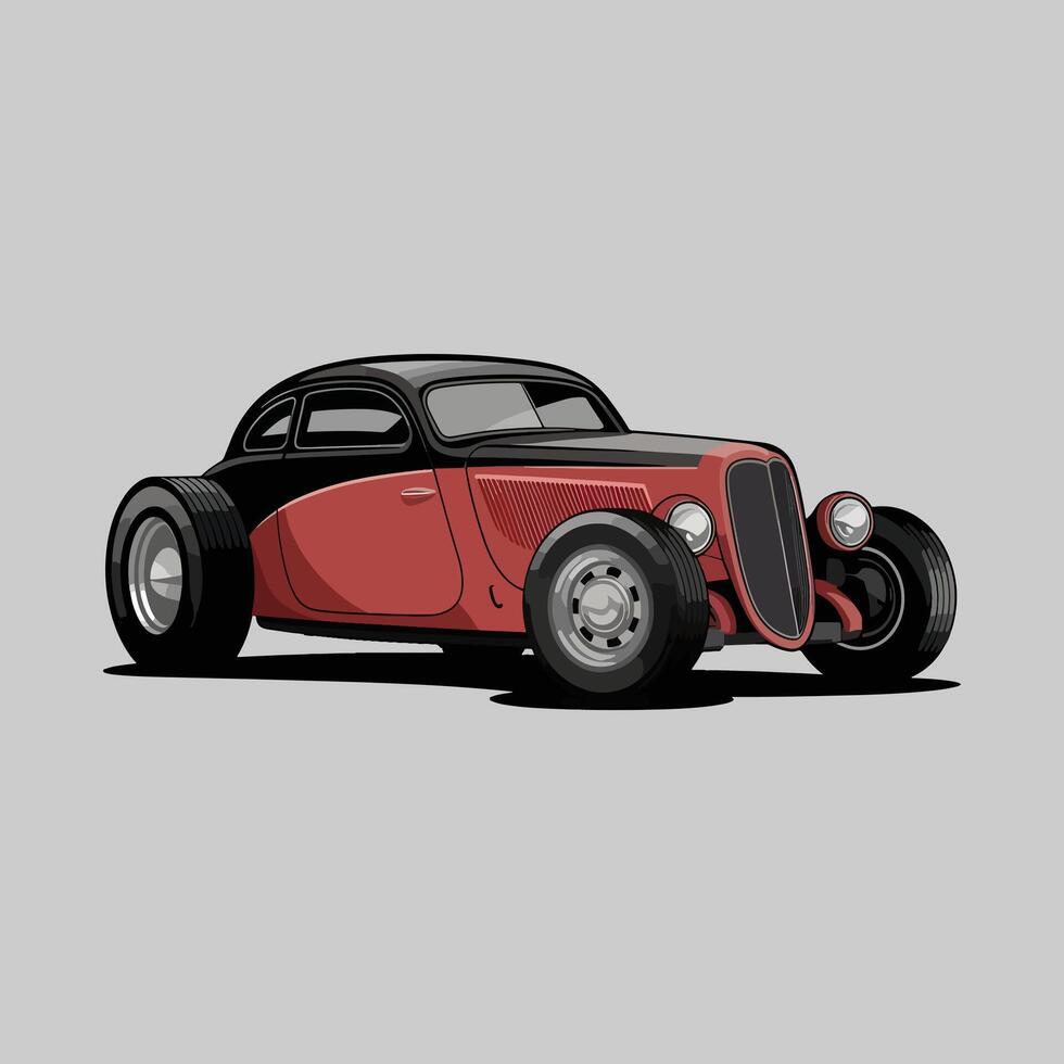 a drawing of a red car illustration vector