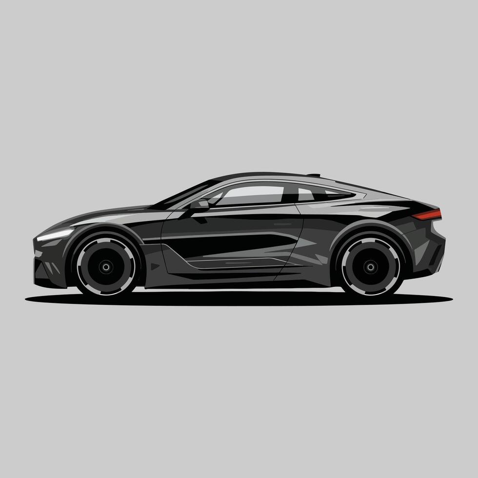 a black car with a black roof illustration vector