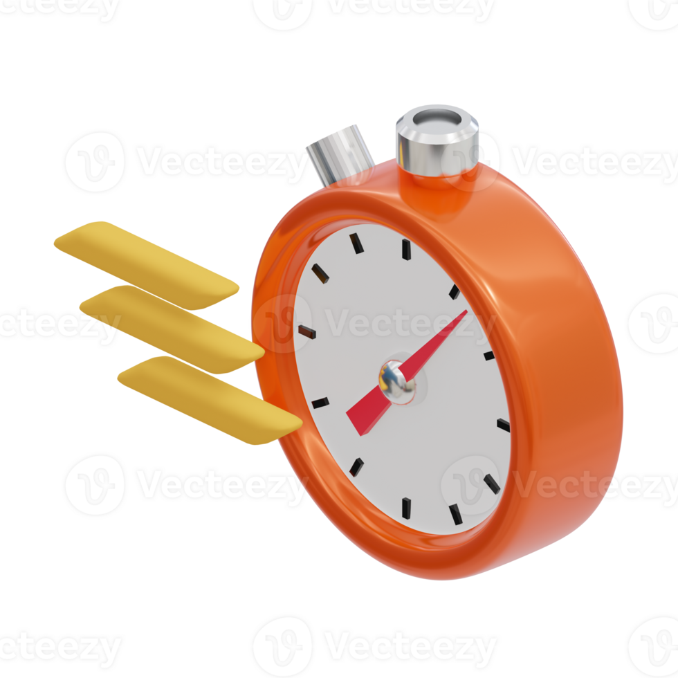 3d isometric orange stopwatch flash sale marketplace black friday countdown png