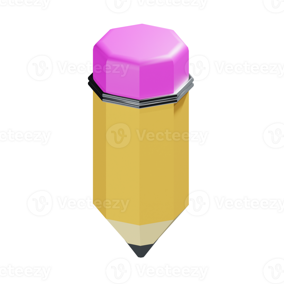 3d isometric pencil writing tool stationery school supply png