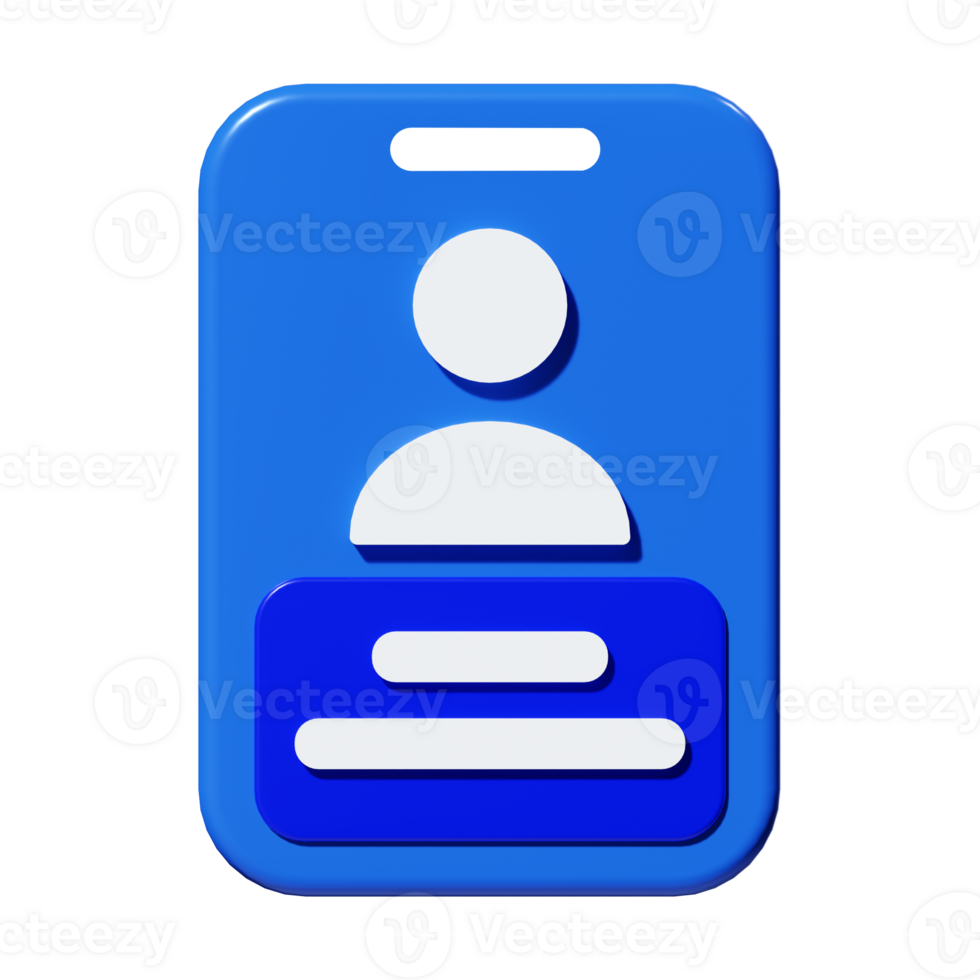 3d front id card user interface badge personal access png