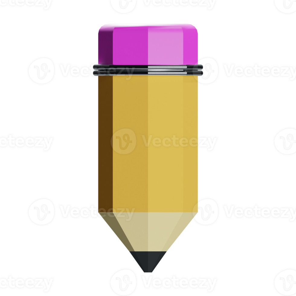 3d front icon pencil writing tool stationery school supply png