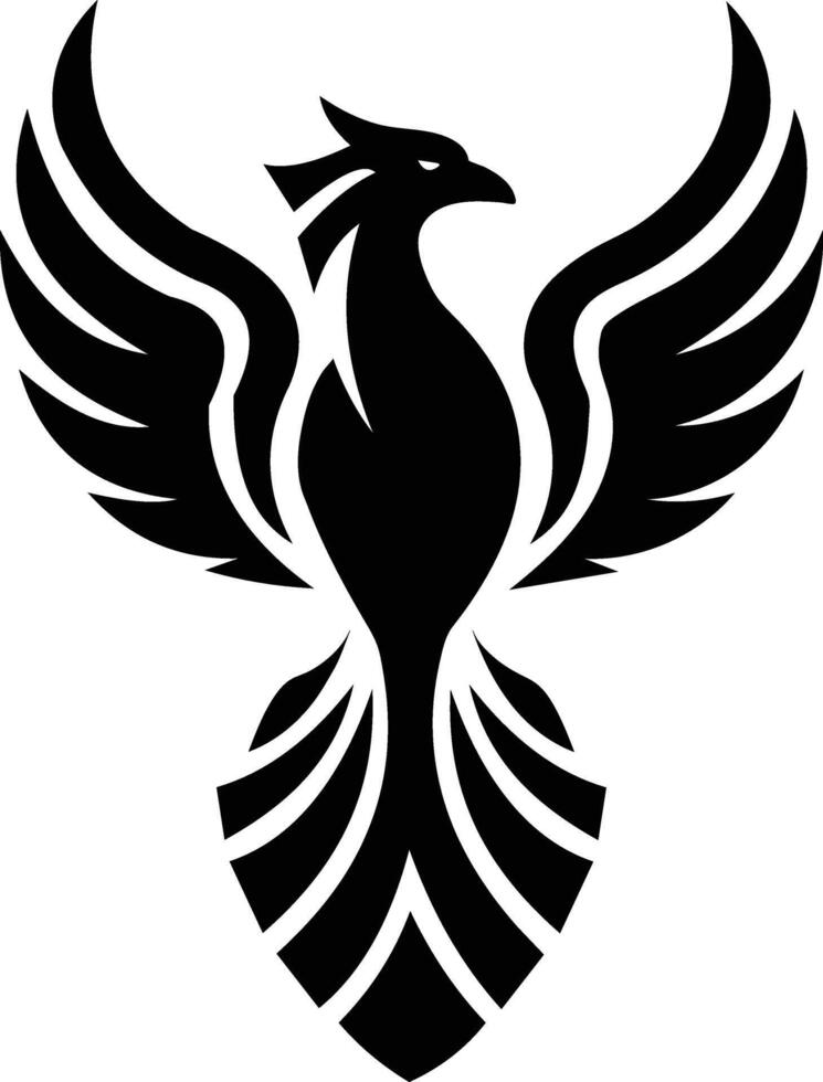 a minimalist silhouette of a rising phoenix vector