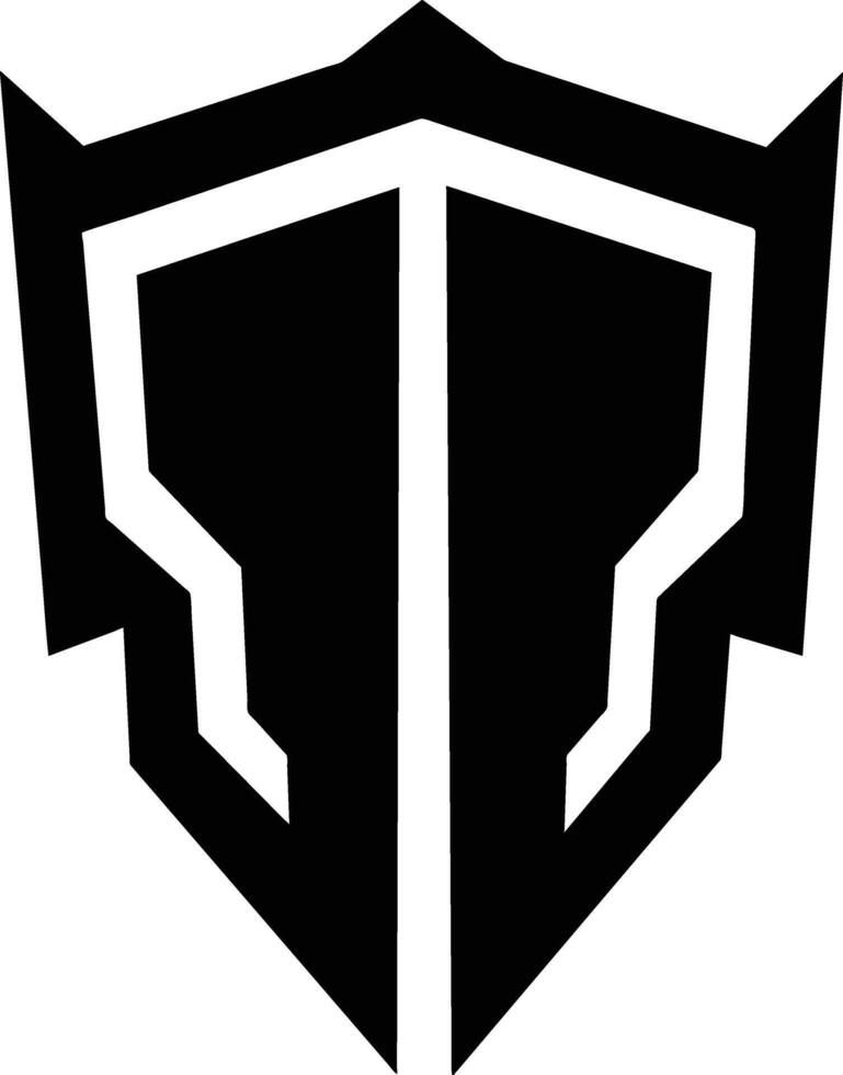 A logo of a classic shield with clean, bold lines and a symmetrical design, set against a white background to convey strength and protection vector