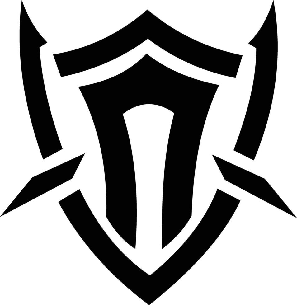 A logo of a classic shield with clean, bold lines and a symmetrical design, set against a white background to convey strength and protection vector