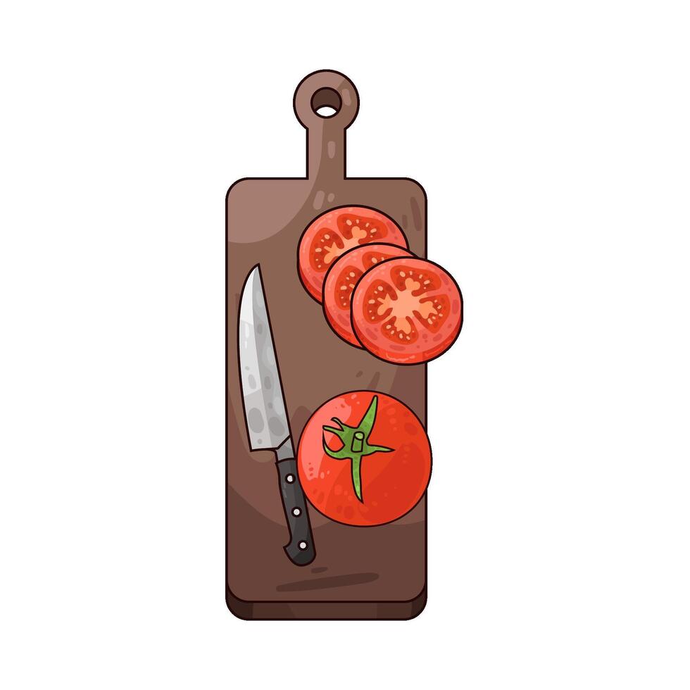 Freshness of Red Tomato Slices illustration vector