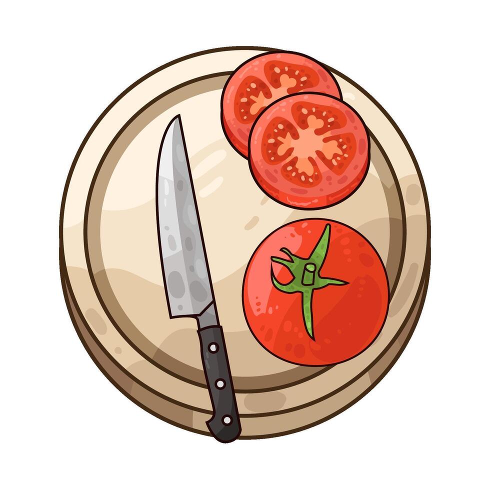 Bright Color Tomato Slices vector