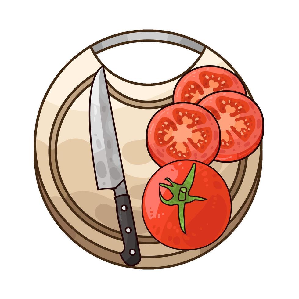 Freshness of Red Tomato Slices vector