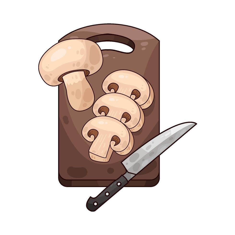 Charming Sliced Mushroom Aesthetic vector