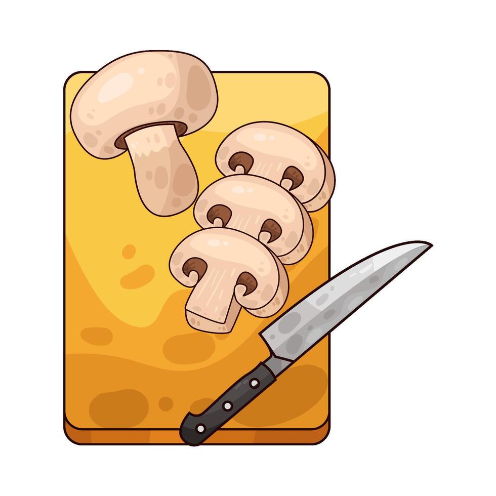 Charming Sliced Mushroom Aesthetic illustration vector