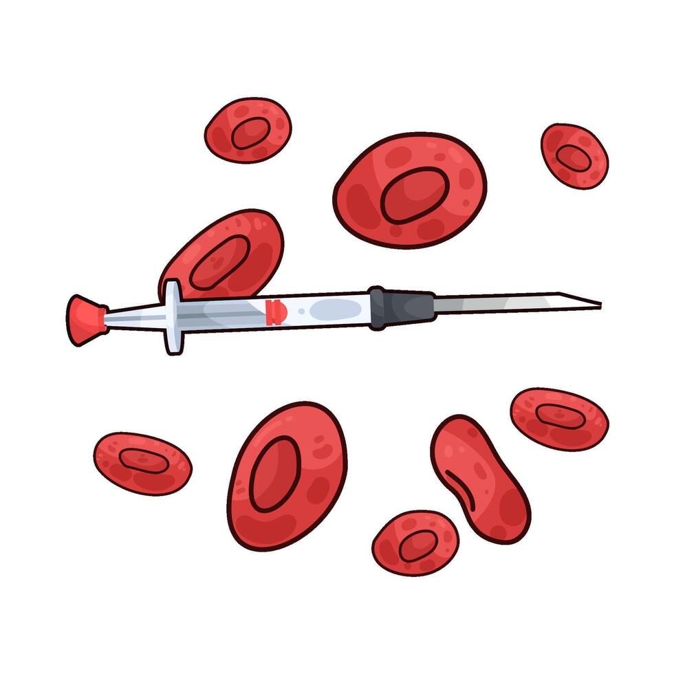 illustration of blood cells and injection vector