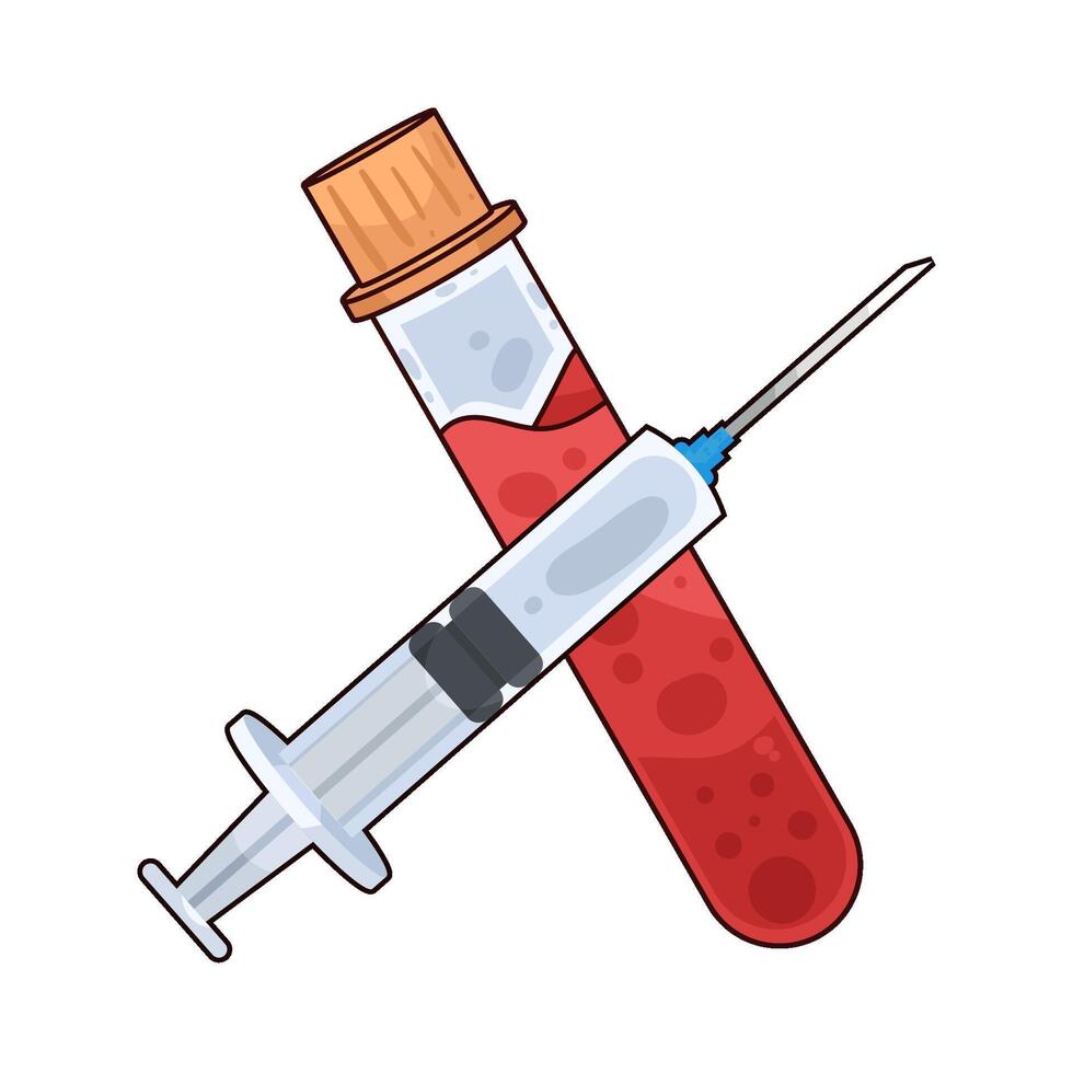 Blood Samples with injections illustration vector