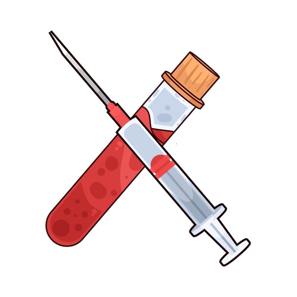 Injections with Blood Samples vector