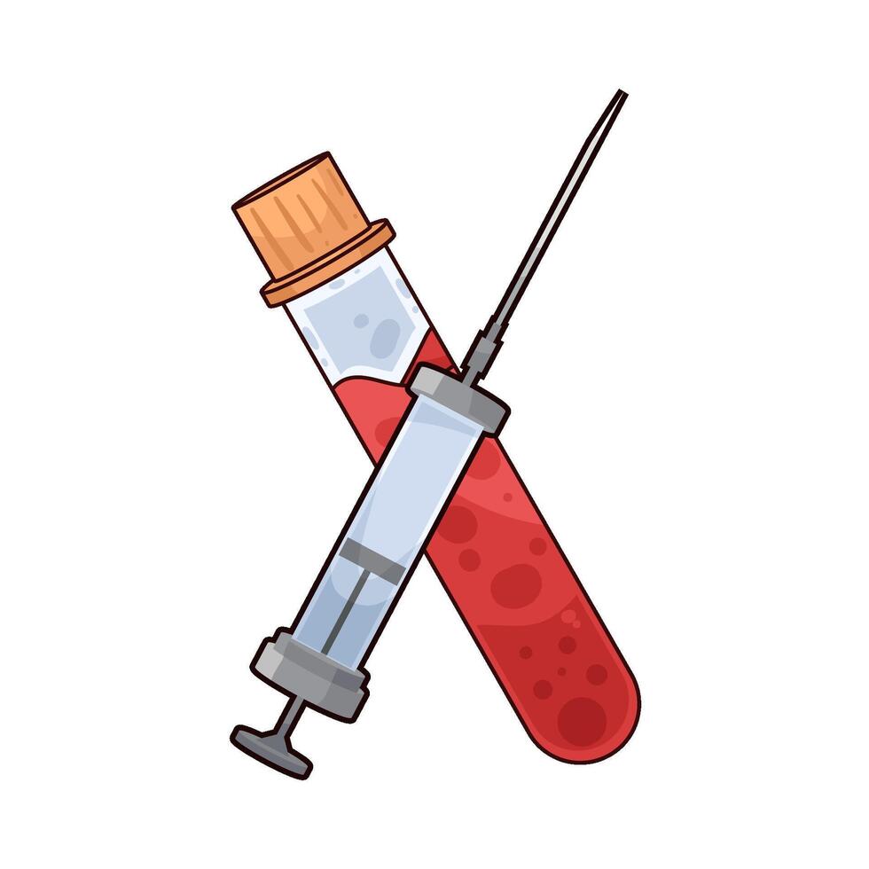 illustration of Injections with Blood Samples vector