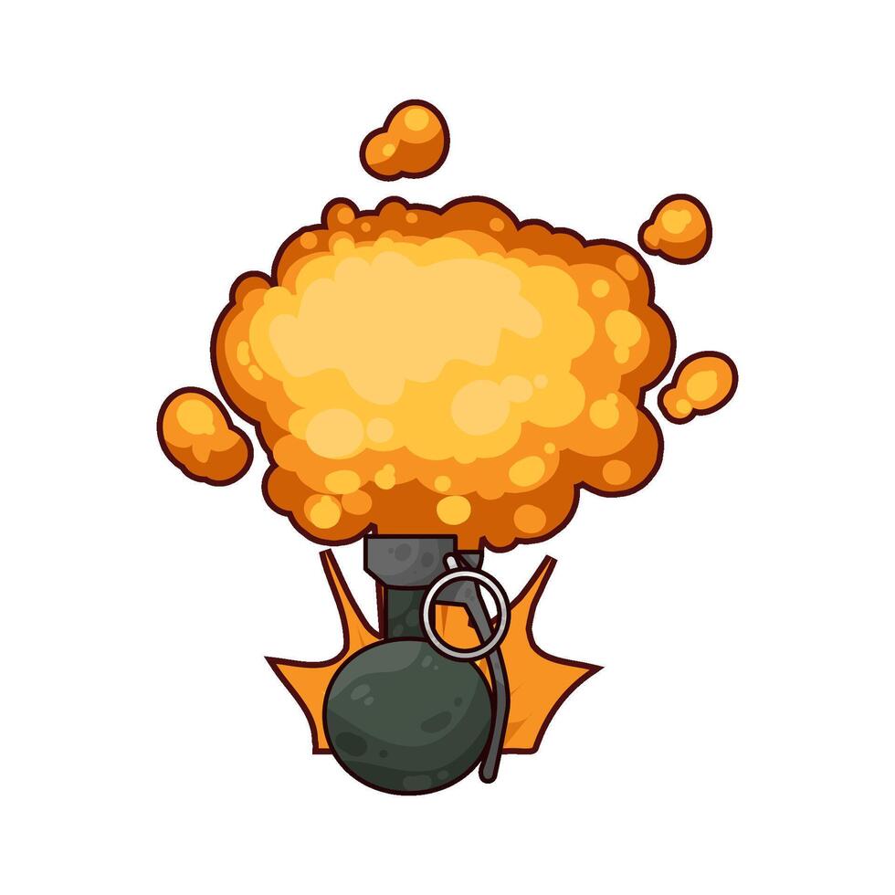 illustration of Flaming Grenade Bomb vector