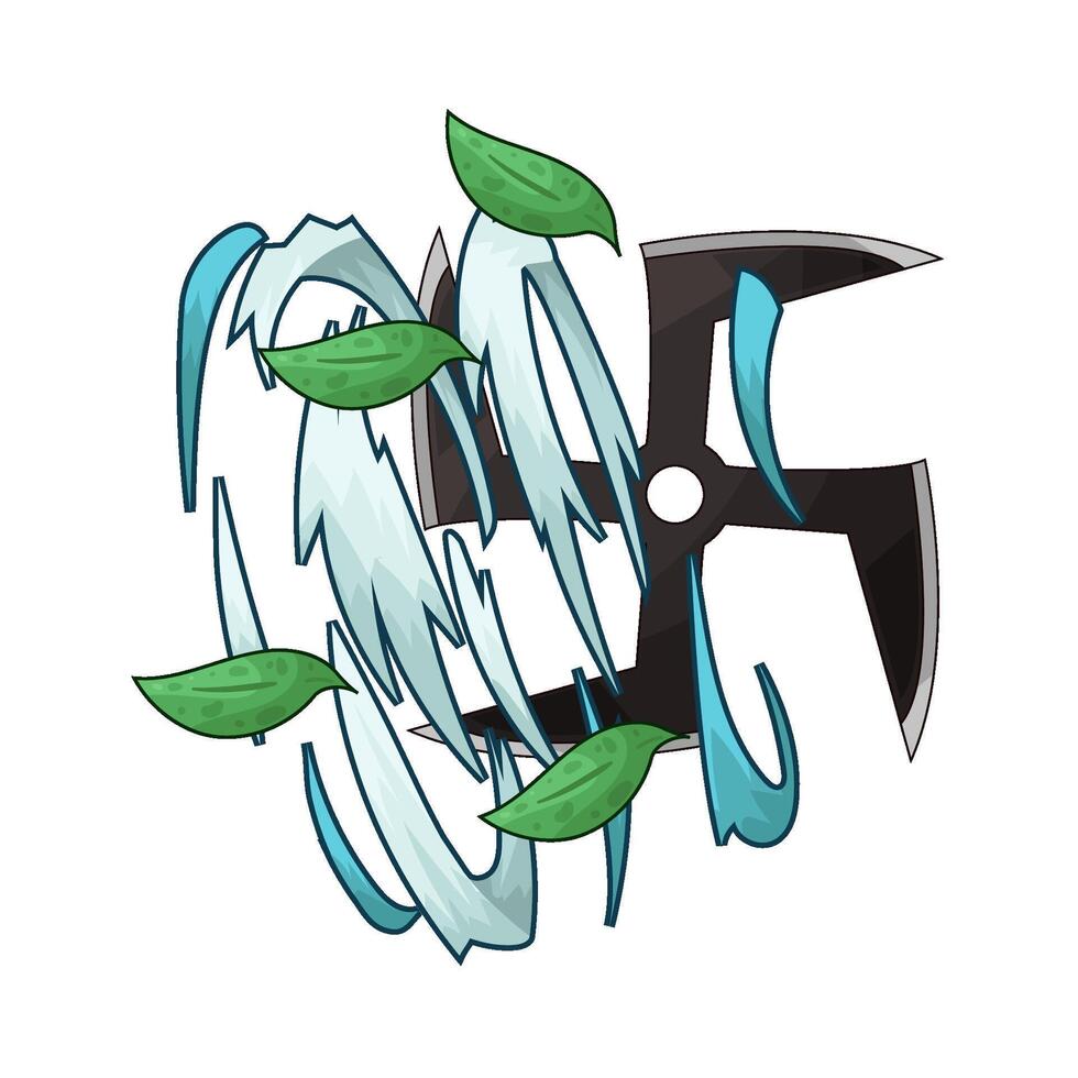 illustration of Strong Wind Combing Shuriken vector