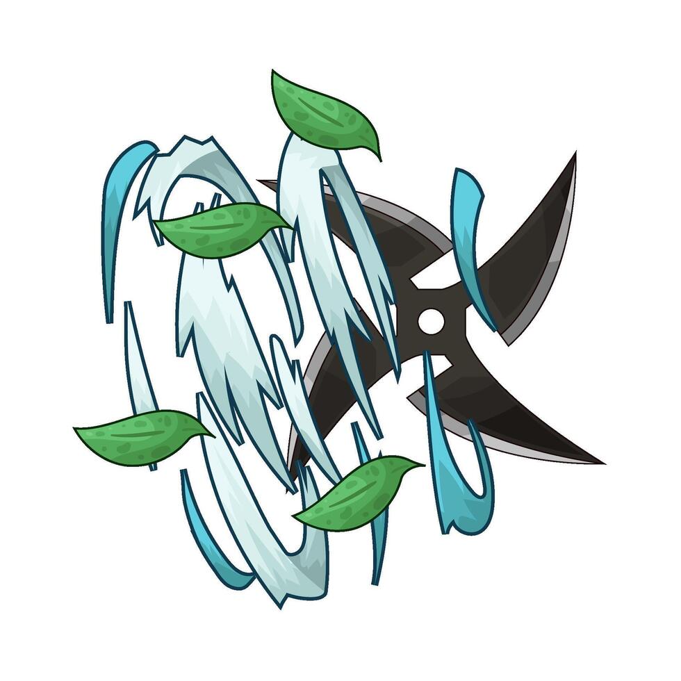 Shuriken Breaks the Gust of Wind illustration vector
