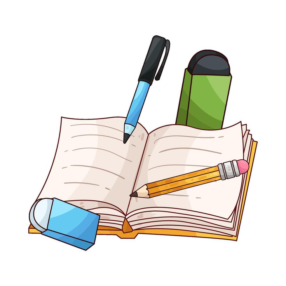 Books and Pens vector