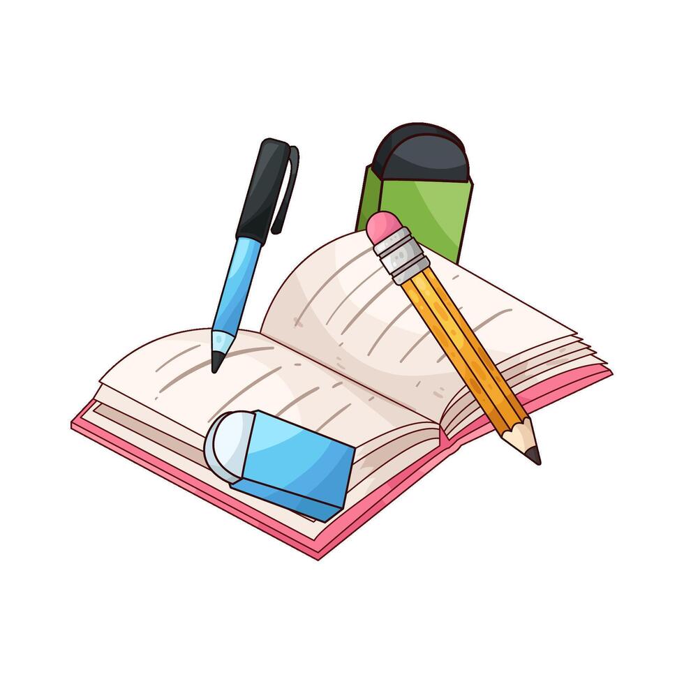 Notebook and Pencil vector