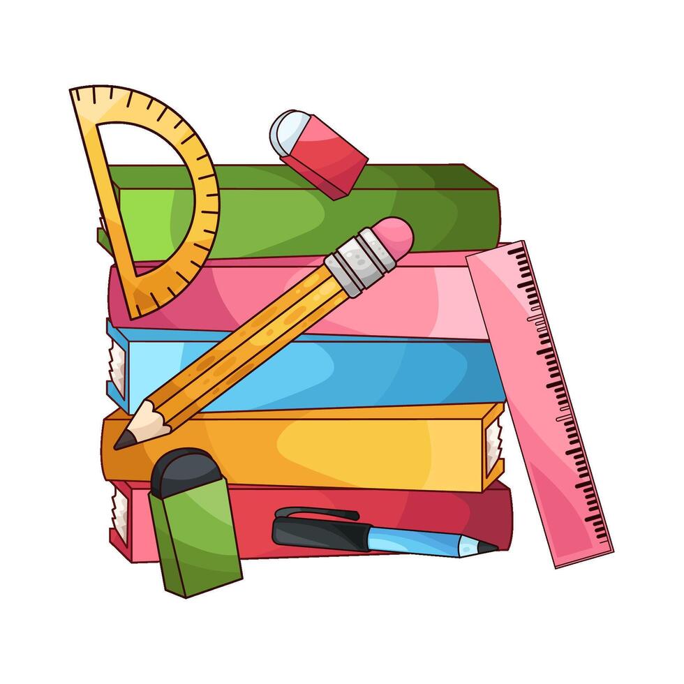 illustration of Notebook and Pencil vector