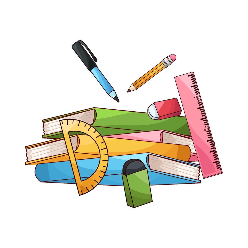 Notebook and Pencil illustration vector