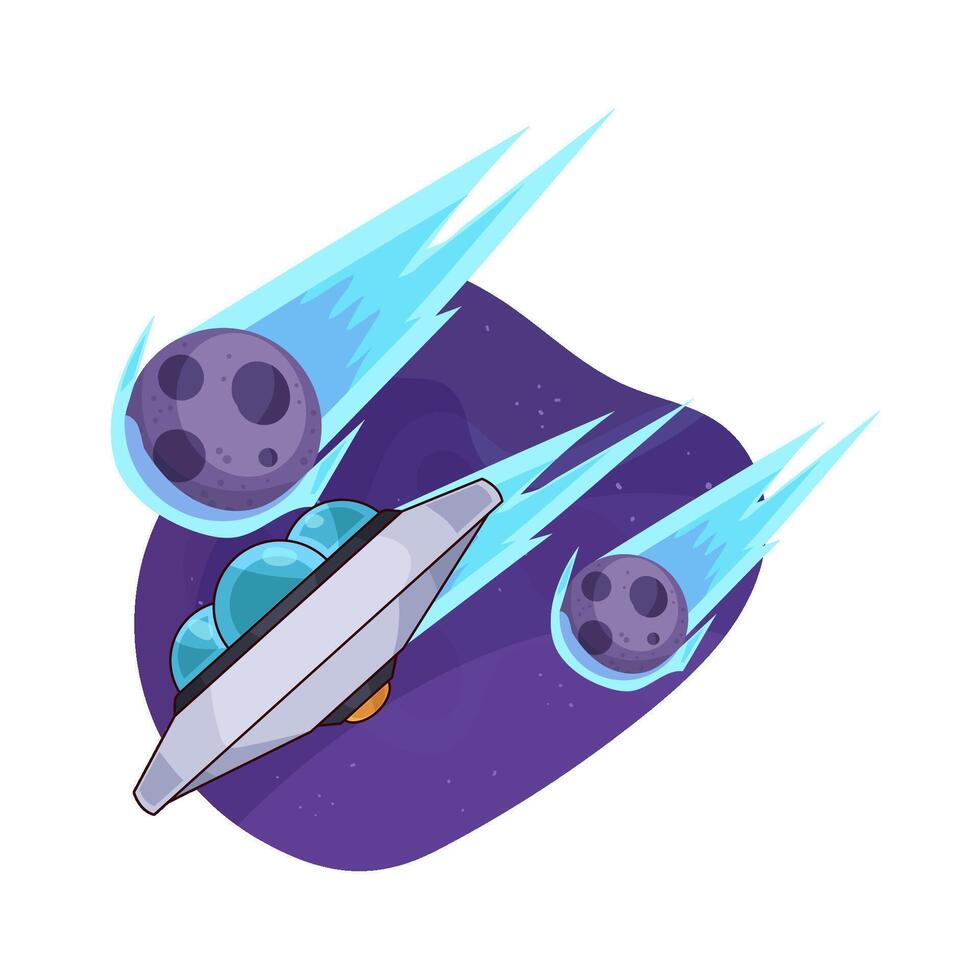 Meteor Combines with UFO vector