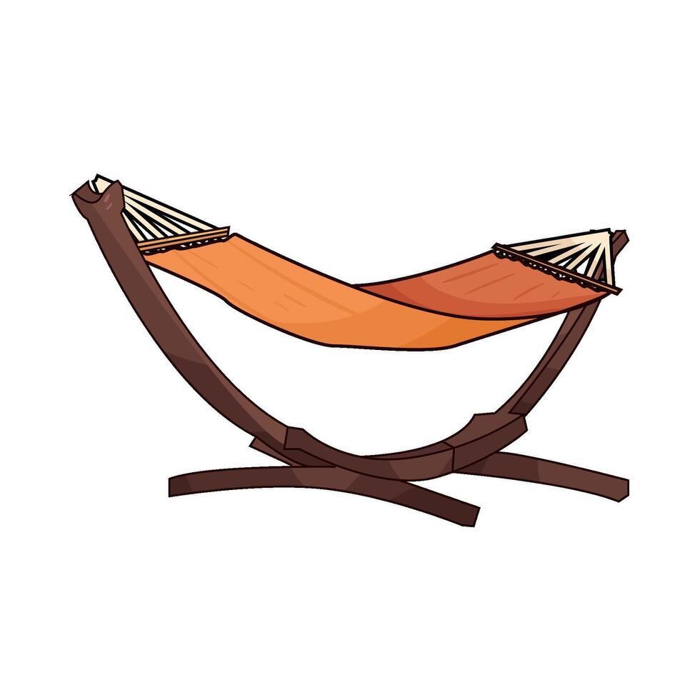 illustration of wooden hammock vector