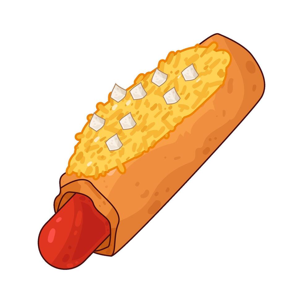 illustration of Delicious Savory Cheese Hotdogs vector