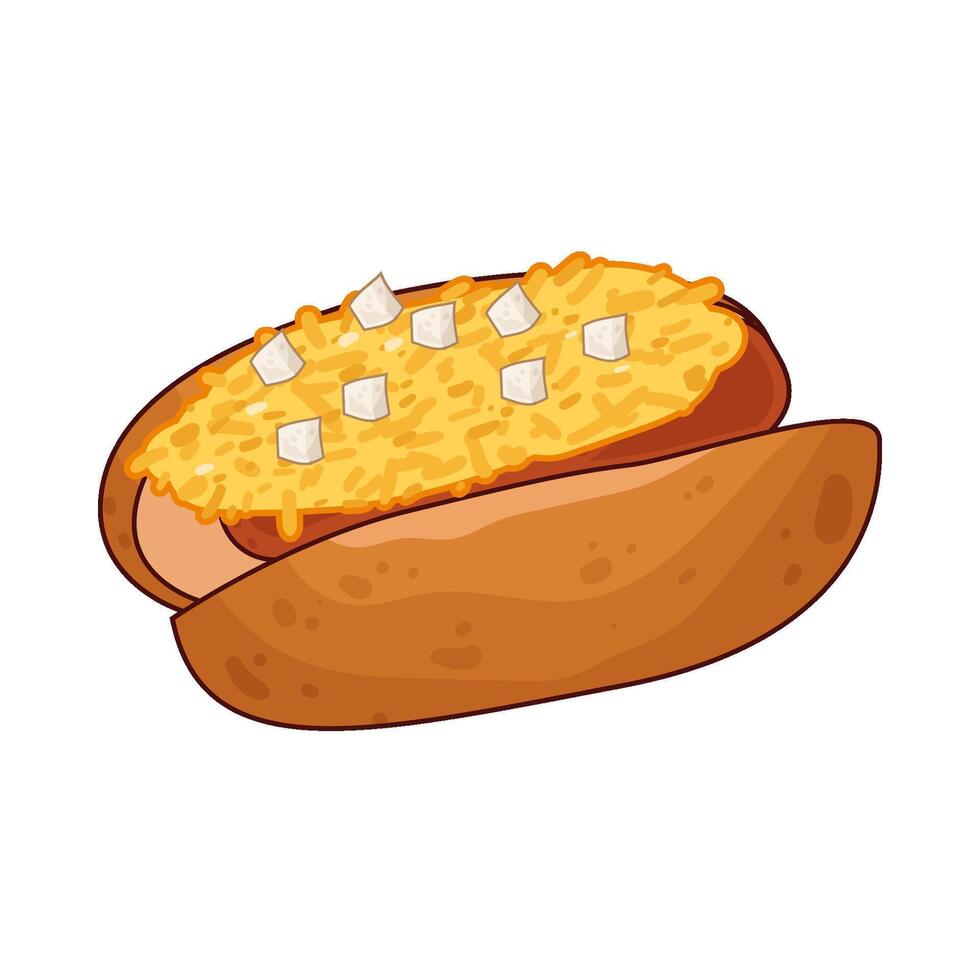 Delicious Savory Cheese Hotdogs illustration vector