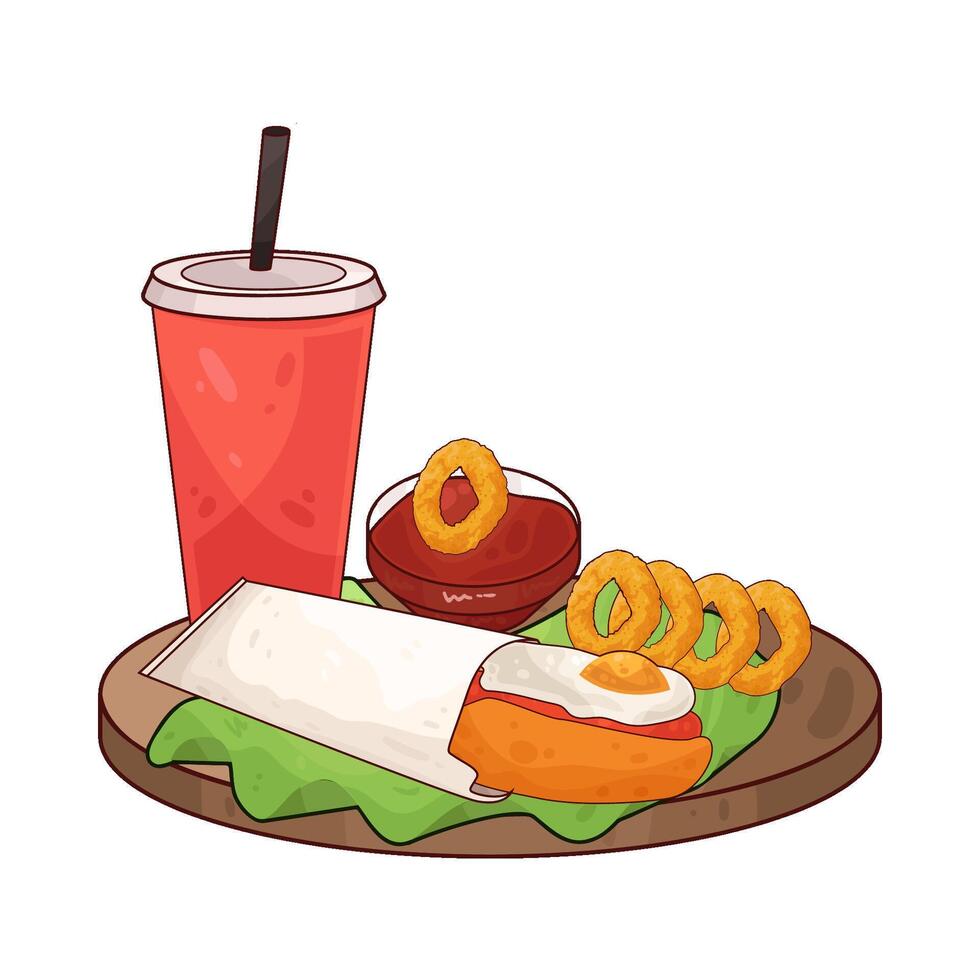 Crispy Hotdogs and cold Soda vector