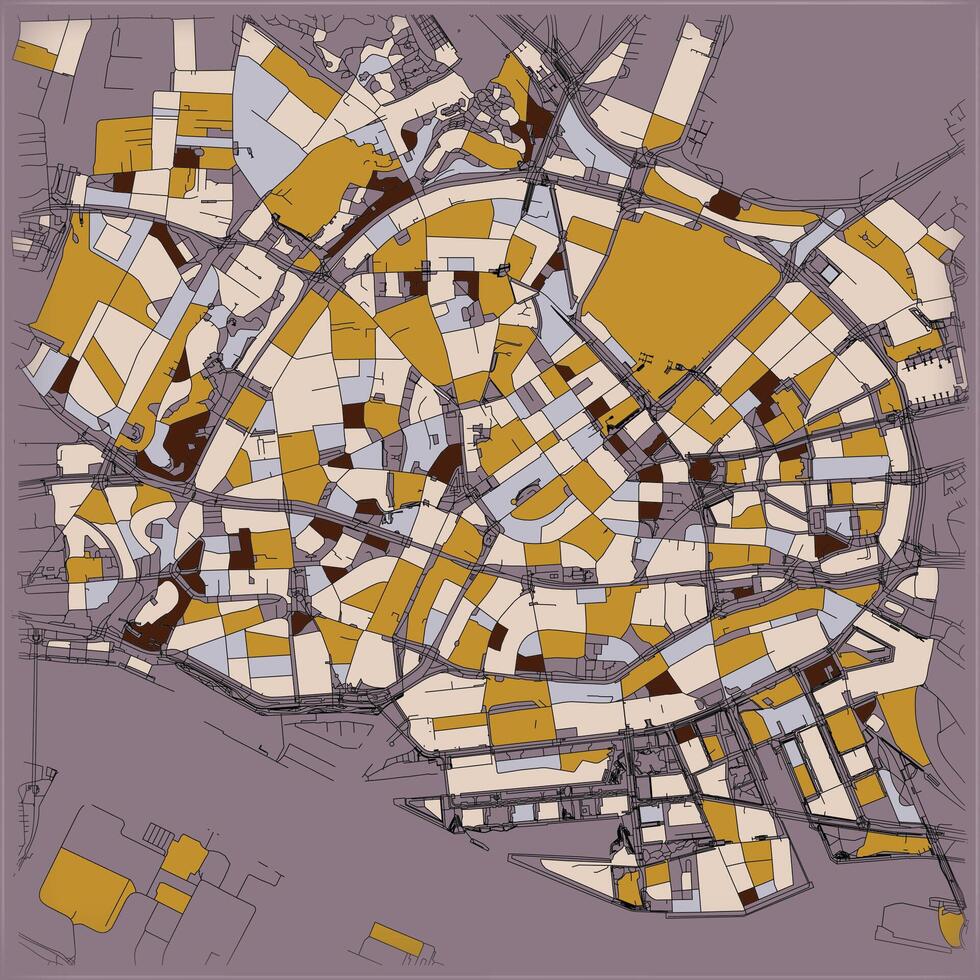 Hamburg Germany,city centre,accurate map,Urban detail Streets Roads color Map,editable element template image for marketing ,product ,wall art vector