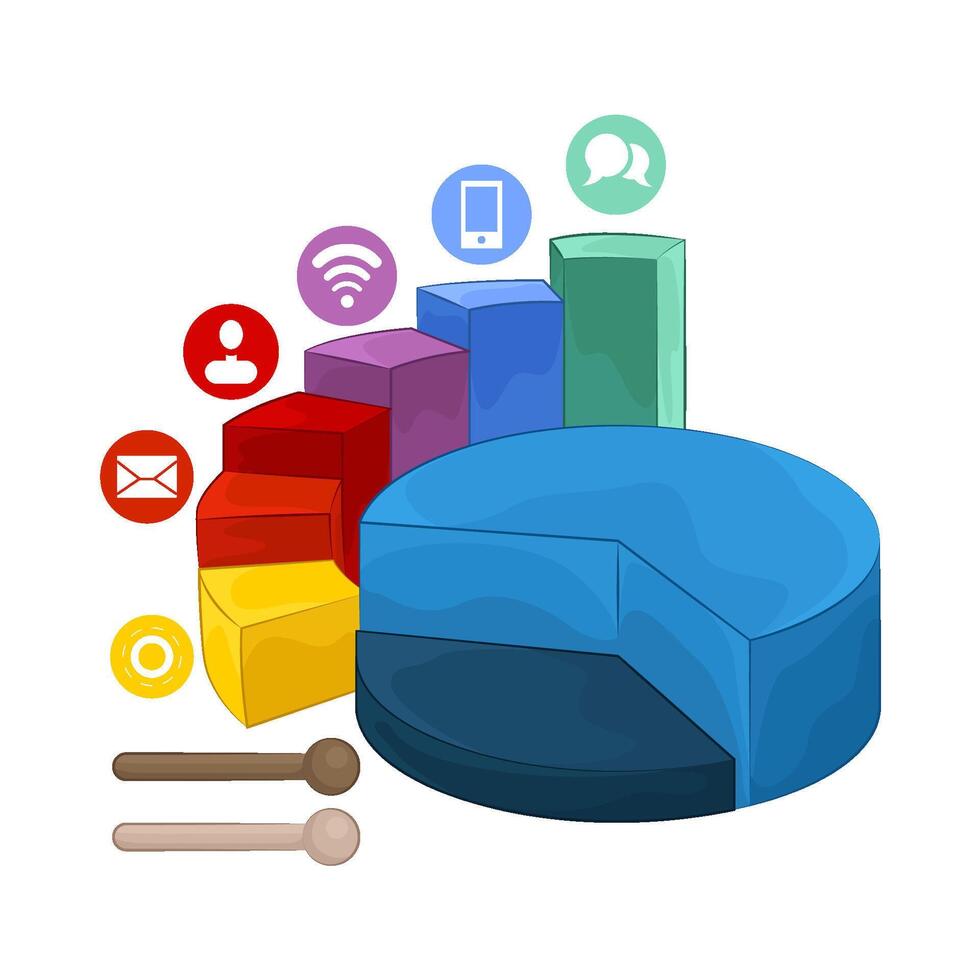 illustration of Dynamic Pie Chart vector