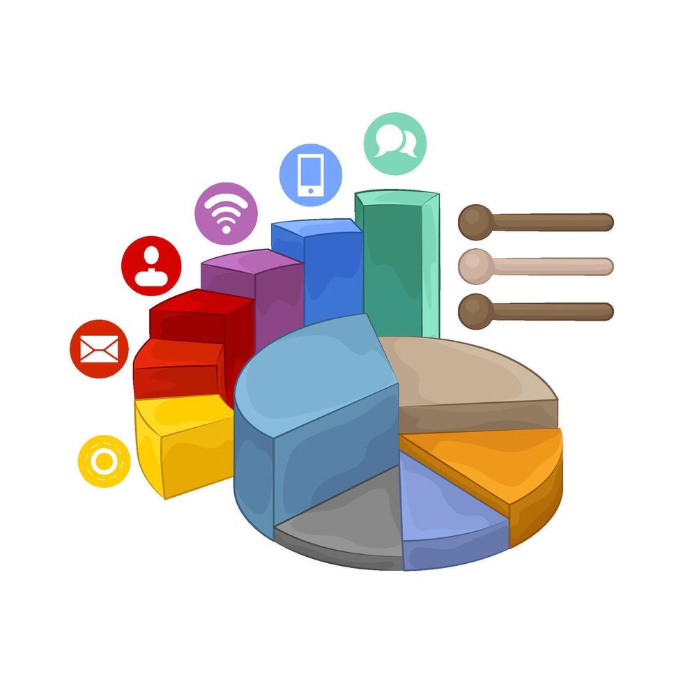 Statistics In The Circle illustration vector