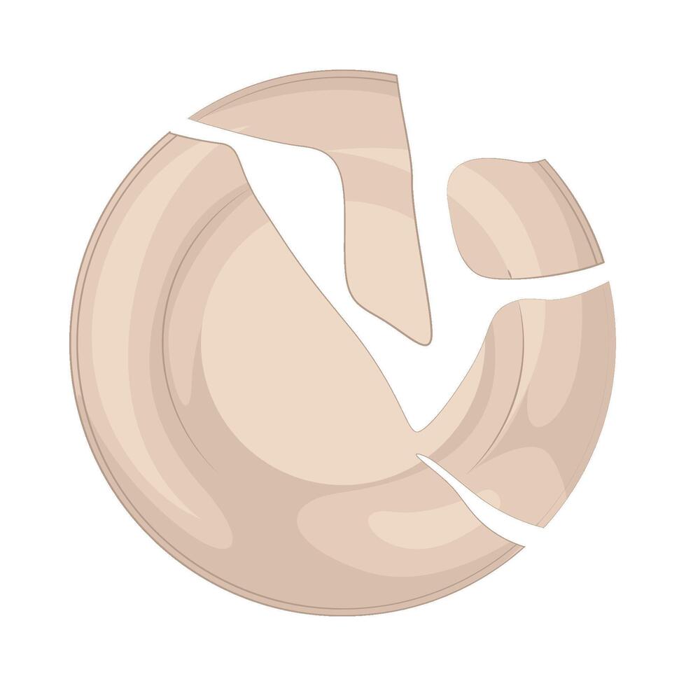 Sad Broken Plates vector