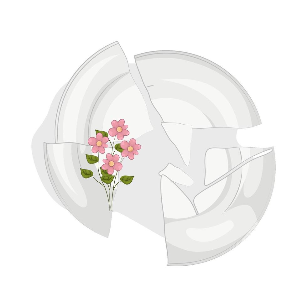 illustration of Shattered Plate Pieces vector