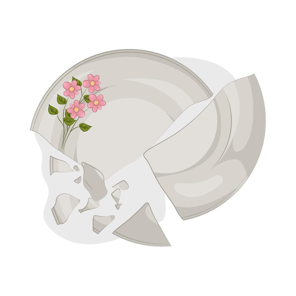 The rest of the plate was destroyed illustration vector