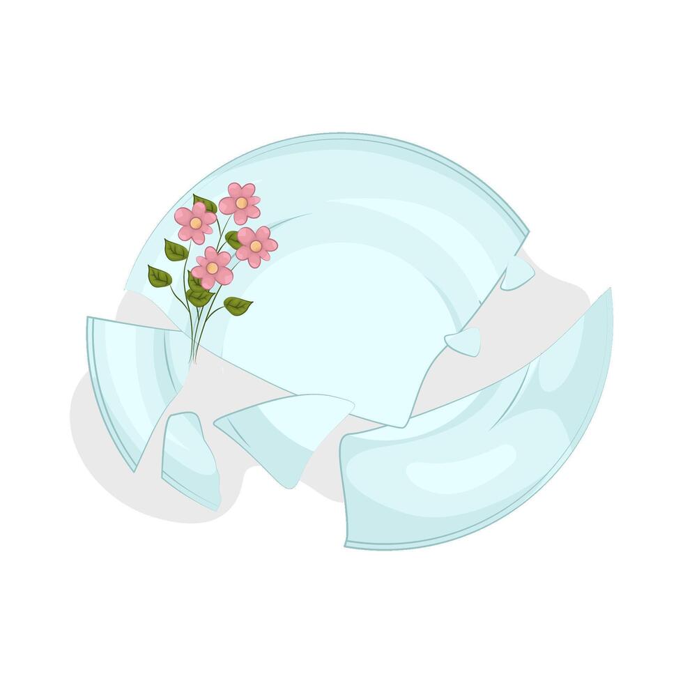 Shattered Plate Pieces illustration vector