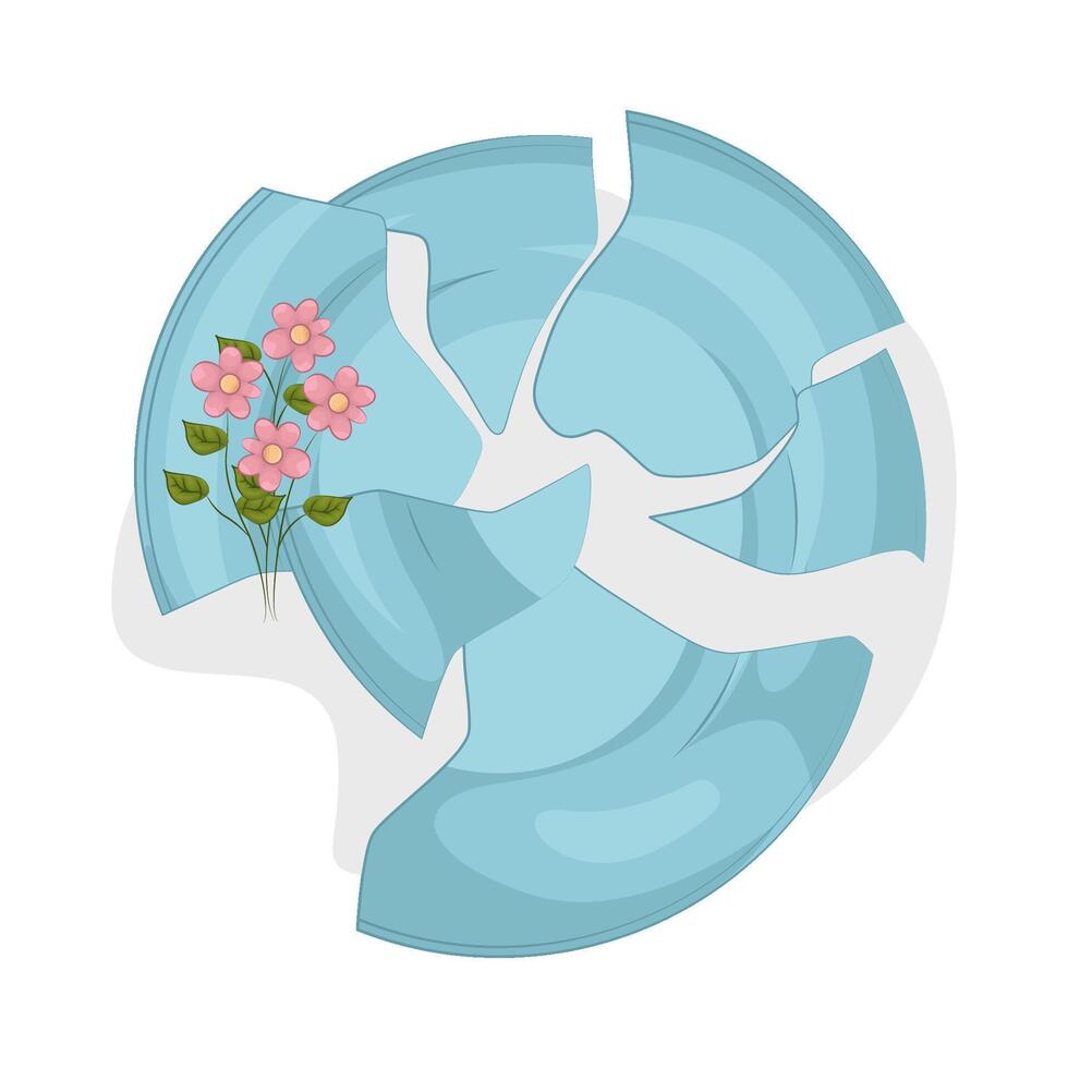 Worn Plate Pieces illustration vector