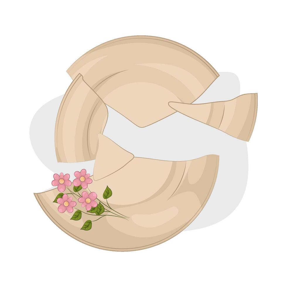 illustration of Silent Cracked Plate vector