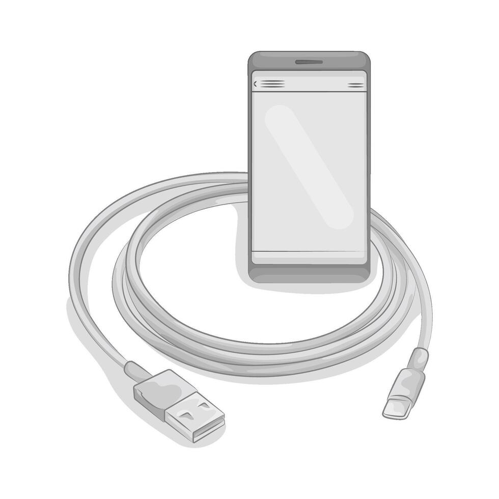 illustration of smartphone with Best Connecting Cables vector