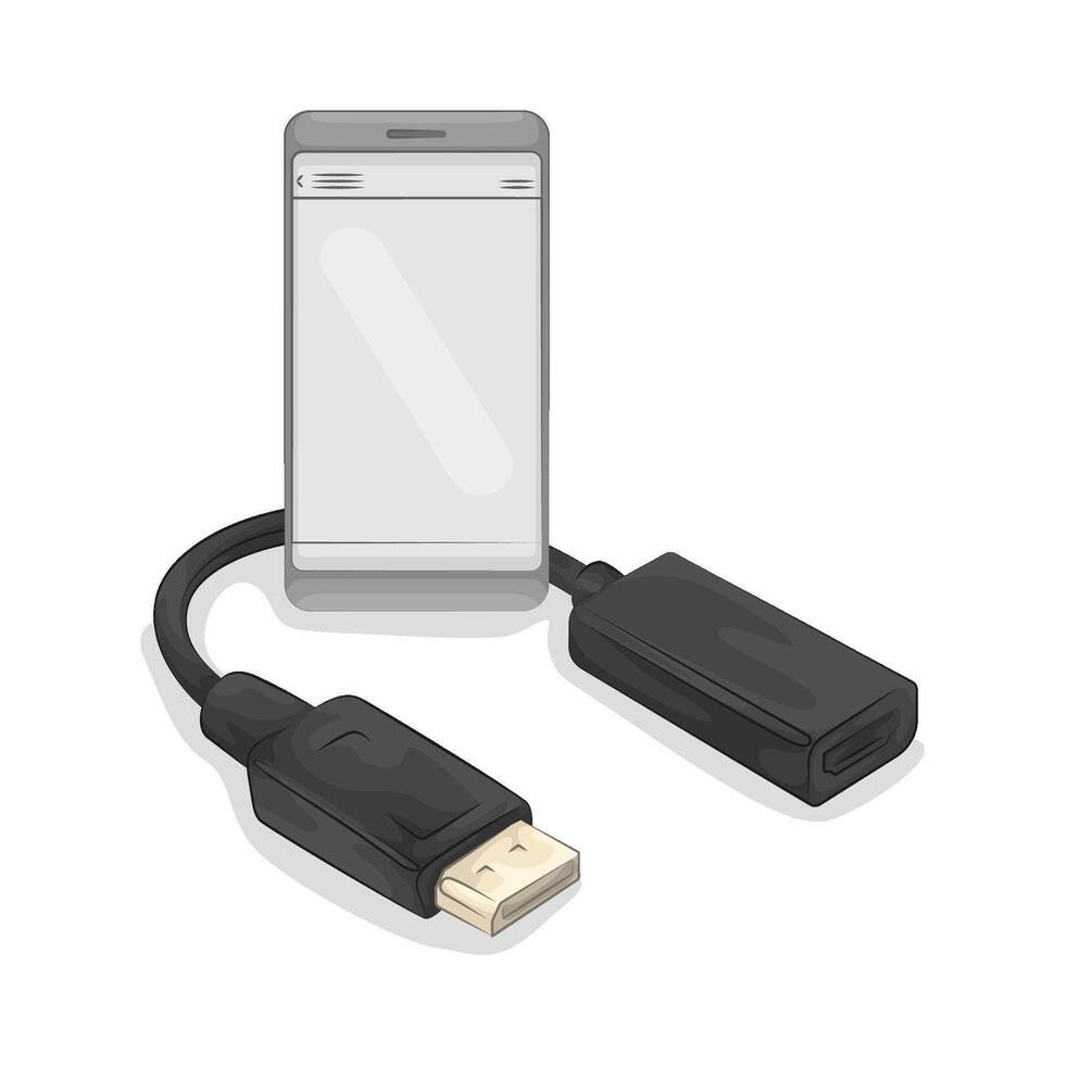 smartphone with Best Connecting Cables vector