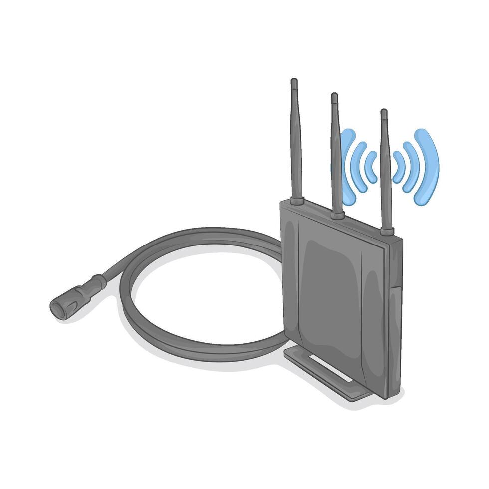 illustration of wifi router with Multifunction Cable Connector vector