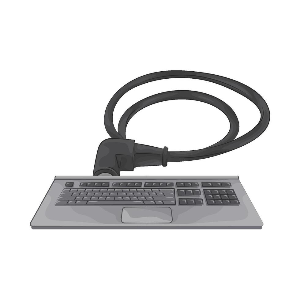 illustration of keyboard with Portable Connector Cable vector