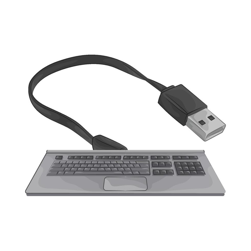 keyboard with Portable Connector Cable vector