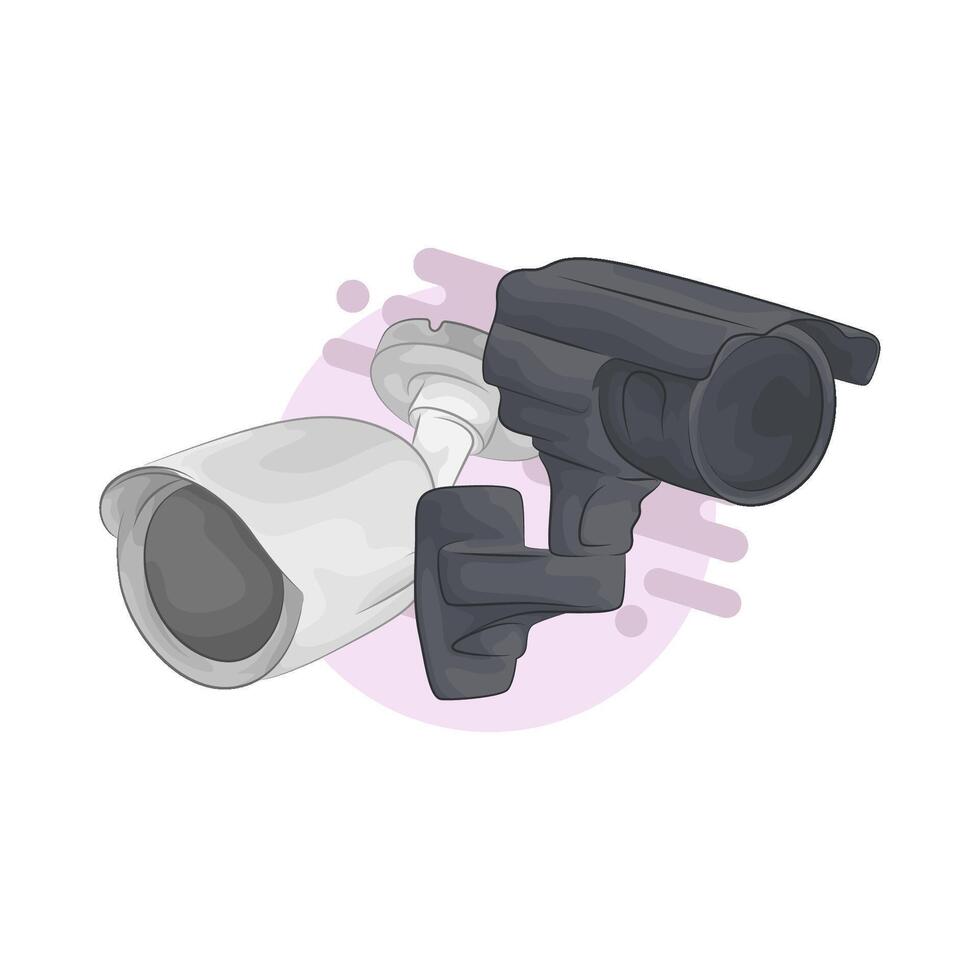 Automatic Home Security Cameras illustration vector
