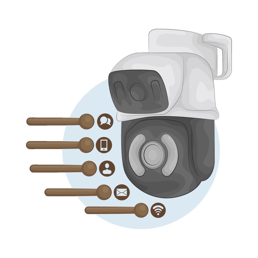 Latest Security camera technology illustration vector