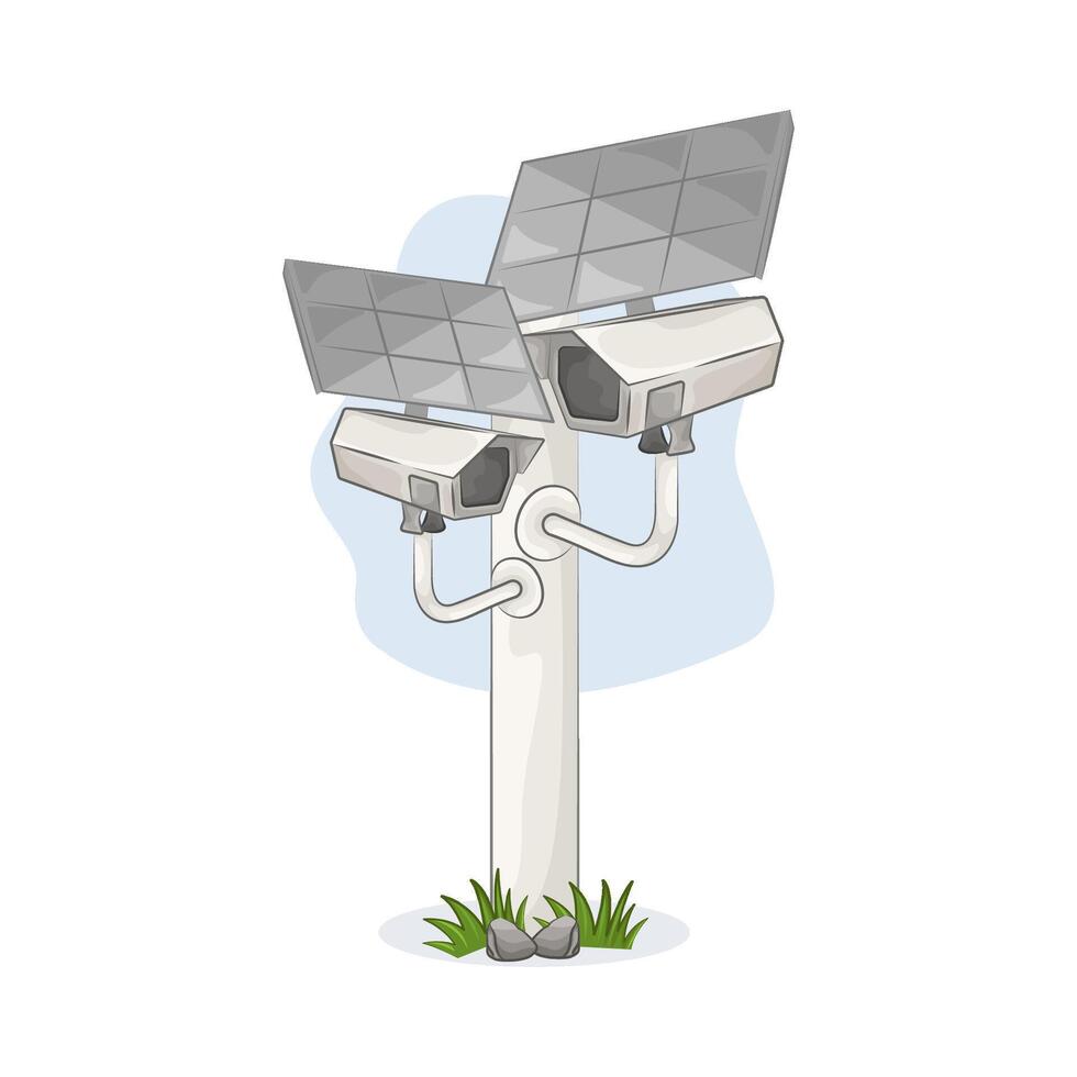 Safe camera monitoring on the road illustration vector