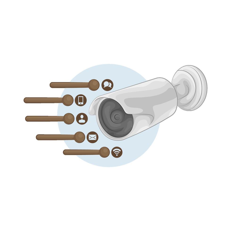 Advanced Home Monitoring Camera illustration vector