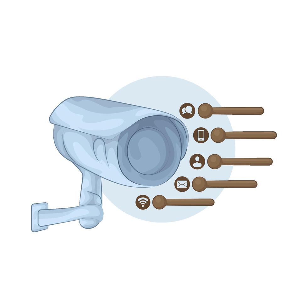 illustration of cctv camera vector